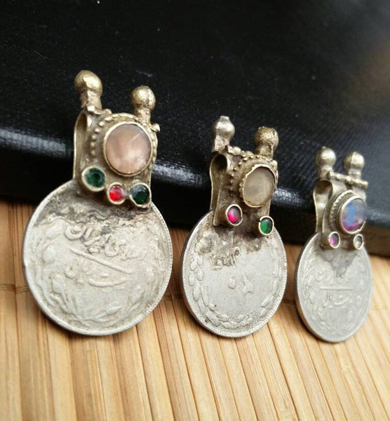 3 Large Almost Same Especially Selected Rare Vintage Coin Pendants DIY Boho Antique Belly Dance Costume Supply Kuchi Tribal Jewelry Findings