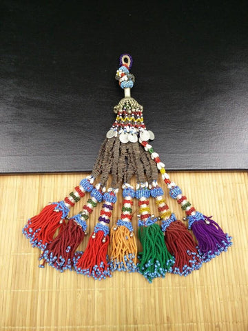Very Rare Beautiful Vintage Multicolor Beaded Real Cloves Tassel DIY Bohemian Belly Dance Costume Supply Tribal Kuchi Afghan Baluchi Jewelry