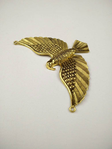 Huge Eagle Pendant Golden Color Big Wings Flying Eagle Bird Gothic Punk Unique Yoga Mala Party Statement Necklace Bohemian Jewelry Findings