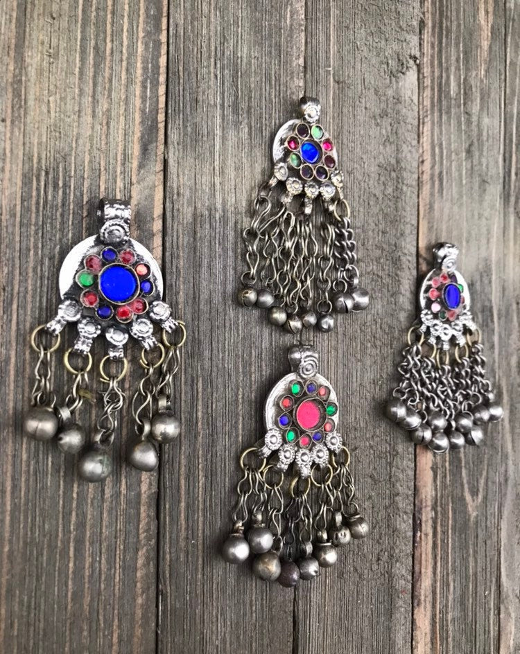 4 Vintage Coin Pendants DIY Belly Dancing Costume Design Supply Old Antique Coin Charms Banjara Afghan Kuchi Tribal Bohemian Jewelry Finding