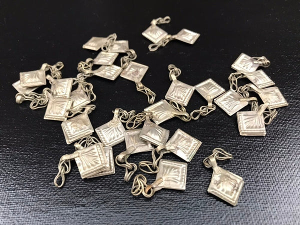 5 Silver Charms DIY Belly Dance Costume Supply Dress Design Tribal Kuchi Afghan Traditional Ethnic Handmade Bohemian Jewelry Findings Parts.