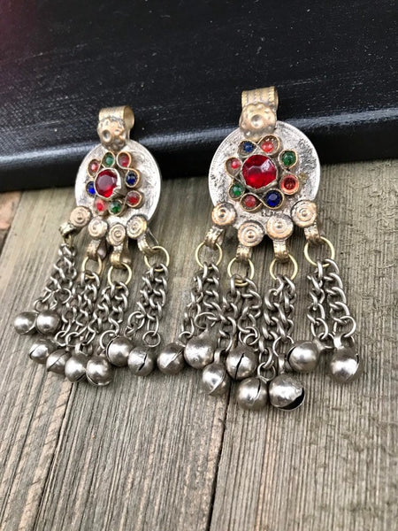 Pair Of Vintage Coin Pendants Belly Dancing Costume Supply Dress Design Antique Charms Banjara Afghan Kuchi Tribal Bohemian Jewelry Findings