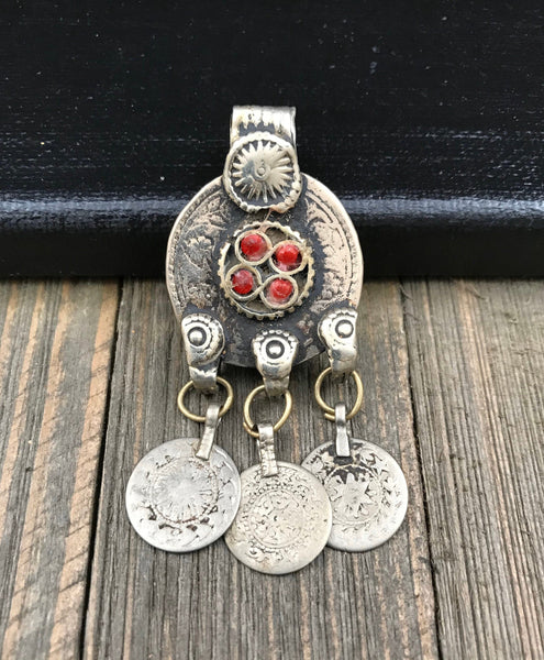 Vintage Coin Pendant DIY Belly Dancing Costume Supply Traditional Ethnic Antique Charm Banjara Afghan Kuchi Tribal Bohemian Jewelry Findings