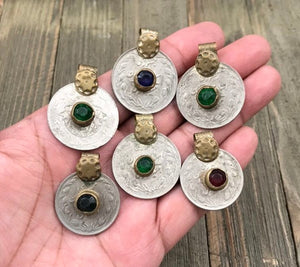 6 Large Almost Same Especially Selected Rare Vintage Coins Pendants Belly Dance Costume Supply DIY Afghan Kuchi Tribal Banjara Dress Jewelry