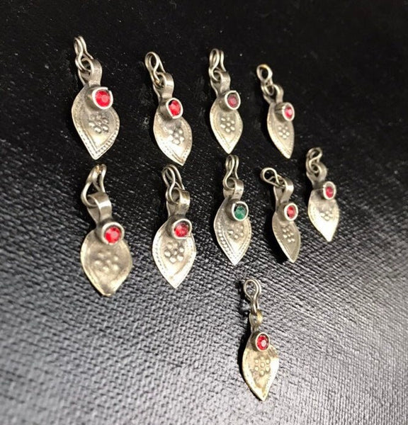 10 Silver Charms Belly Dance Costume Supply Dress Designing Tribal Kuchi Afghan Traditional Ethnic Handmade DIY Bohemian Jewelry Findings