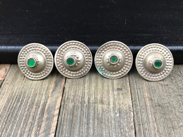 4 Almost Same Similar Vintage Buttons Belly Dancing Costume Supply Dress Tribal Kuchi Afghan Handmade Antique Bohemian Jewelry Findings