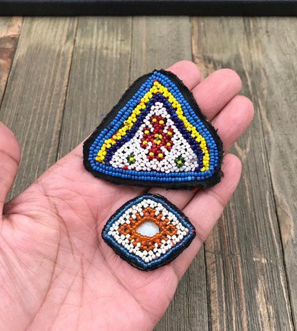 2 Dress Patches Belly Dancing Costume Supply Afghan Kuchi Handmade Vintage Sew On Panels Banjara Tribal Bohemian Clothing Jewelry Findings.