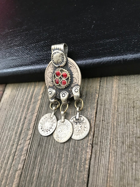 Vintage Coin Pendant DIY Belly Dancing Costume Supply Traditional Ethnic Antique Charm Banjara Afghan Kuchi Tribal Bohemian Jewelry Findings