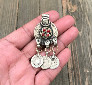 Vintage Coin Pendant DIY Belly Dancing Costume Supply Traditional Ethnic Antique Charm Banjara Afghan Kuchi Tribal Bohemian Jewelry Findings