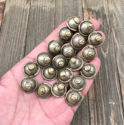 20 Almost Same Similar Vintage Buttons Belly Dancing Costume Supply Dress Tribal Kuchi Afghan Handmade Antique Bohemian Jewelry Findings