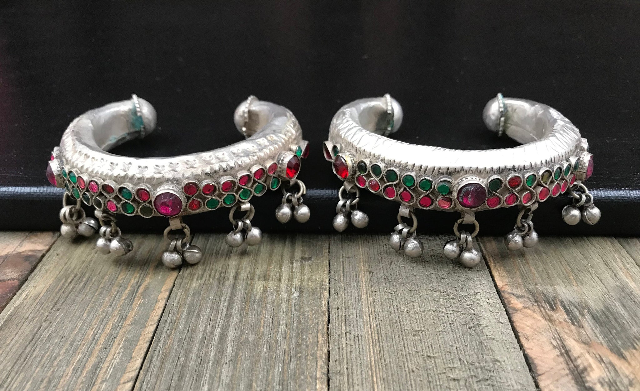 Pair Of Rare Afghan Tribal Kuchi Cuffs Ethnic Antique Traditional Vintage Handmade Bracelets Bohemian Unique Belly Dance Bangle jewelry Gift