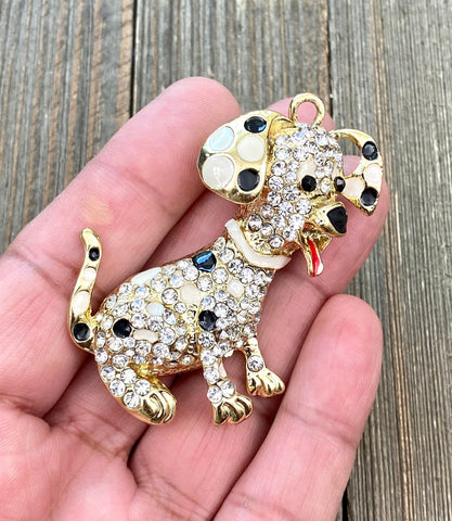 1 Puppy Pendant DIY Dog Lovers Pet Animal Charm Yoga Mala Long Sweater Necklace Keychain Zipper Pull Handbags Bohemian Jewelry Findings Gift
