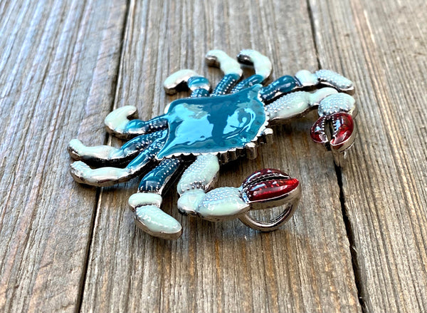 Blue Crab Pendant Crab Lover's Seafood Lover's Beach Lover's Charm Long Sweater Yoga Mala Necklace Bohemian Jewelry Findings