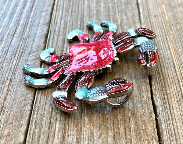 Red Crab Pendant Crab Lover's Seafood Lover's Beach Lover's Charm diy Long Sweater Yoga Mala Necklace Bohemian Jewelry Findings