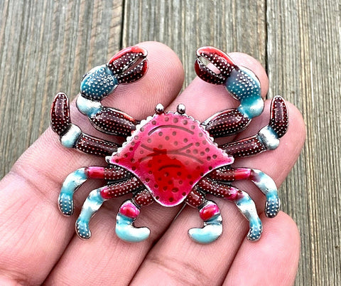 Red Crab Pendant Crab Lover's Seafood Lover's Beach Lover's Charm diy Long Sweater Yoga Mala Necklace Bohemian Jewelry Findings